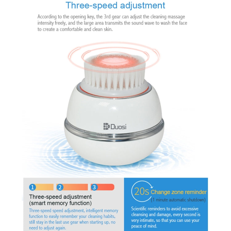 Duosi DY-103 USB Rechargeble Electric Facial Cleansing Brush Waterproof Face Deep Pore Cleaning Massager Exfoliator Oil Dirt Blackhead Remove - free shipping - PMC TechLife - Order now!