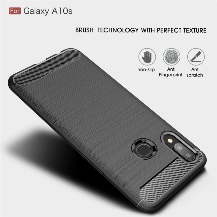 Brushed Texture Carbon Fiber TPU Case for Galaxy A10s(Black) - free shipping - PMC TechLife - Order now!