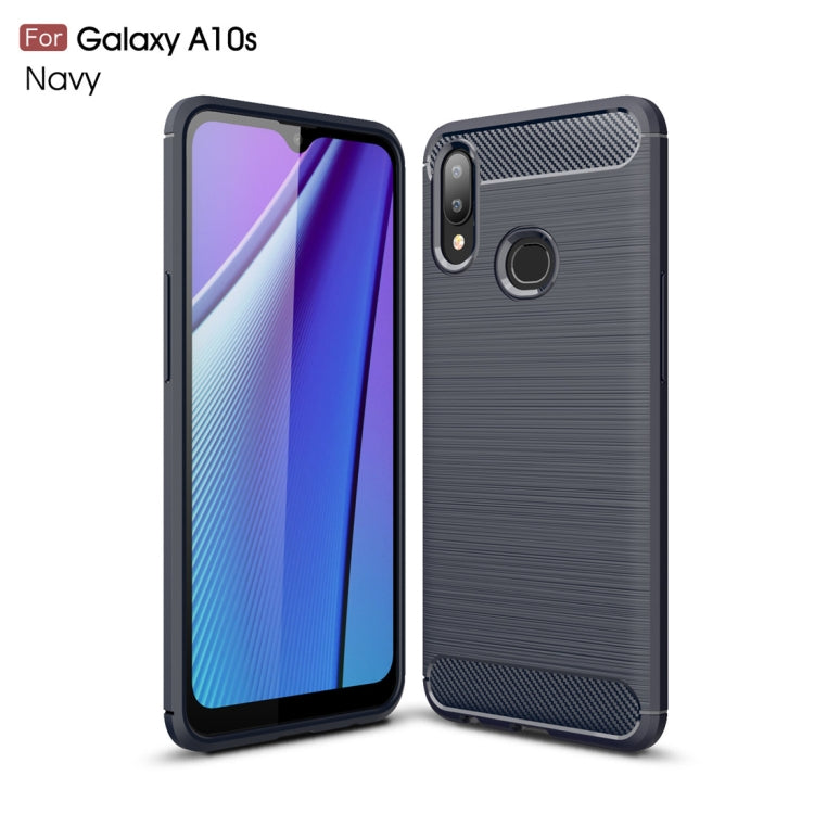 Brushed Texture Carbon Fiber TPU Case for Galaxy A10s(Navy Blue) - free shipping - PMC TechLife - Order now!