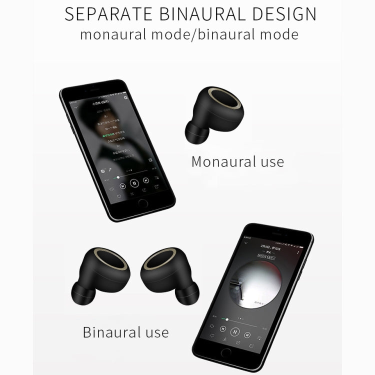 TWS-A1 TWS Bluetooth 5.0 Mini Invisible Sports Music Earphone with Charging Box & Microphone (Black) - TWS Earphone by PMC TechLife | Online Shopping South Africa | PMC TechLife