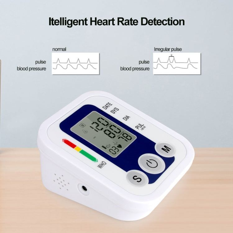ZK-B02   Automatic Digital Upper Arm Blood Pressure Monitor Sphygmomanometer Pressure Gauge Heart Beat Rate Meter Tonometer Pulsometer - Sphygmomanometer by PMC TechLife | Online Shopping South Africa | PMC TechLife