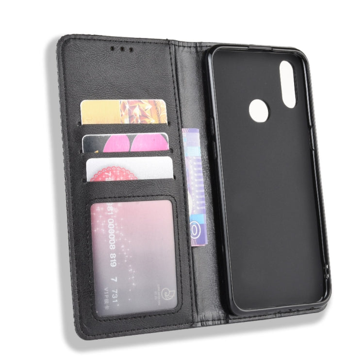 For Galaxy A10s Magnetic Buckle Retro Crazy Horse Texture Horizontal Flip Leather Case with Holder & Card Slots & Photo Frame(Black) - free shipping - PMC TechLife - Order now!