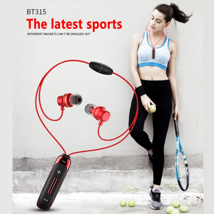BT315 Sport Bluetooth Headset Wireless Stereo Earphone Bluetooth 4.1 Earpiece With Mic Sport Bass Magnetic Necklace Earpiece(Red) - Sport Earphone by PMC TechLife | Online Shopping South Africa | PMC TechLife