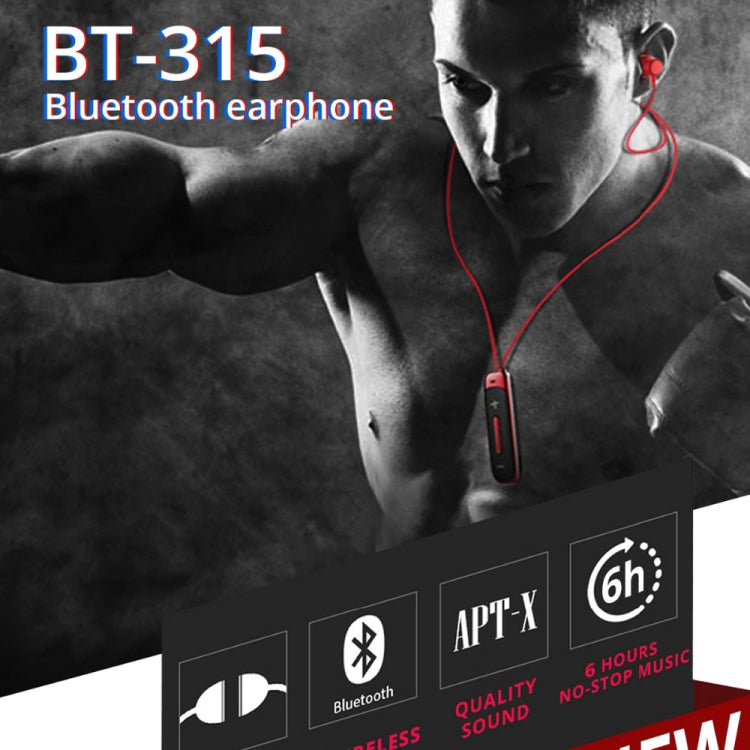 BT315 Sport Bluetooth Headset Wireless Stereo Earphone Bluetooth 4.1 Earpiece With Mic Sport Bass Magnetic Necklace Earpiece(Blue) - Sport Earphone by PMC TechLife | Online Shopping South Africa | PMC TechLife