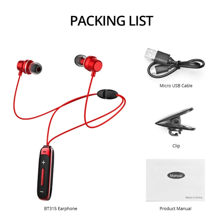 BT315 Sport Bluetooth Headset Wireless Stereo Earphone Bluetooth 4.1 Earpiece With Mic Sport Bass Magnetic Necklace Earpiece(White) - Sport Earphone by PMC TechLife | Online Shopping South Africa | PMC TechLife