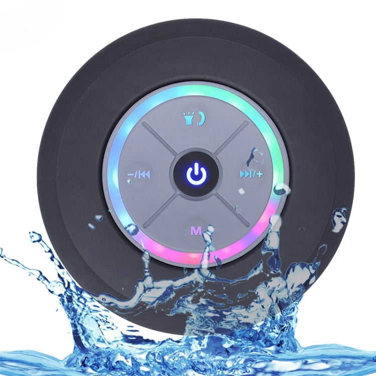 BTS-09 Wireless Bluetooth Speaker Waterproof Led FM Radio Subwoofer Bluetooth Column TF Card Suction Cup Mini Shower Speaker(Black) - free shipping - PMC TechLife - Order now!