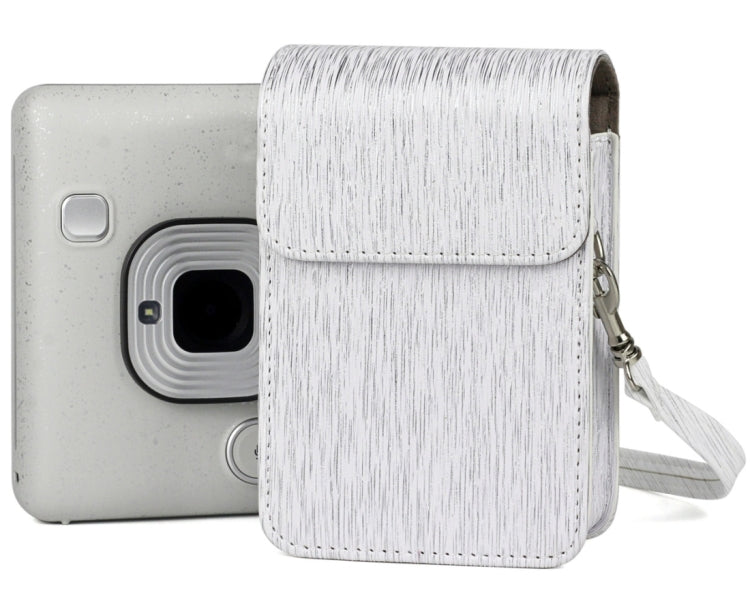Richwell Brushed Camera Case PU Leather Case for Fujifilm Instax Mini Liplay Instant Camera(White) - Leather Bag by Richwell | Online Shopping South Africa | PMC TechLife | Buy Now Pay Later Mobicred