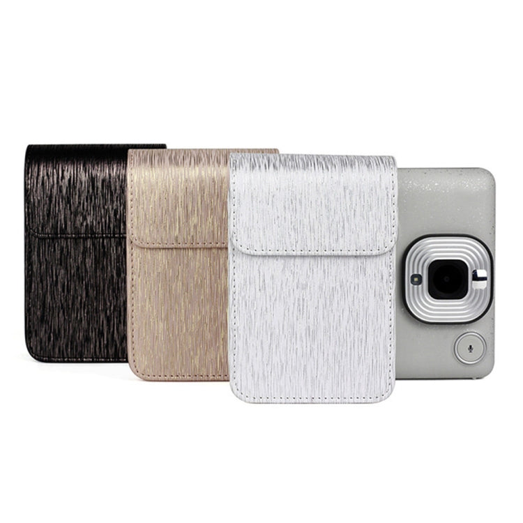 Richwell Brushed Camera Case PU Leather Case for Fujifilm Instax Mini Liplay Instant Camera(White) - Leather Bag by Richwell | Online Shopping South Africa | PMC TechLife | Buy Now Pay Later Mobicred