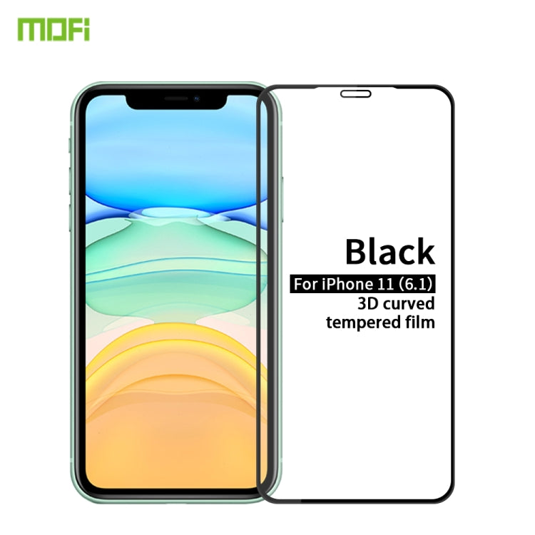For iPhone 11 MOFI 9H 3D Explosion-proof Curved Screen Tempered Glass Film(Black) - free shipping - PMC TechLife - Order now!