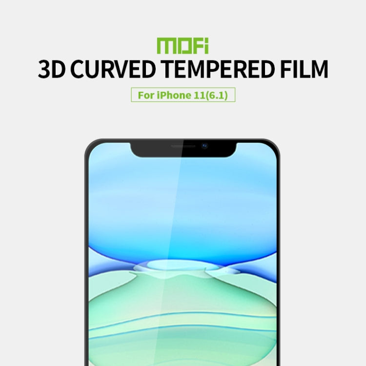 For iPhone 11 MOFI 9H 3D Explosion-proof Curved Screen Tempered Glass Film(Black) - free shipping - PMC TechLife - Order now!