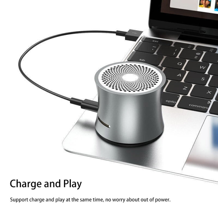 EWA A104 Bluetooth Speaker MP3 Player Portable Speaker Metallic USB Input MP3 Player Stereo Multimedia Speaker(Grey) - Mini Speaker by EWA | Online Shopping South Africa | PMC TechLife | Buy Now Pay Later Mobicred
