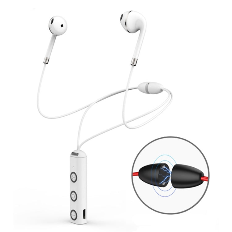 BT313 Magnetic Earbuds Sport Wireless Headphone Handsfree bluetooth HD Stereo Bass Headsets with Mic(White) - Sport Earphone by PMC TechLife | Online Shopping South Africa | PMC TechLife