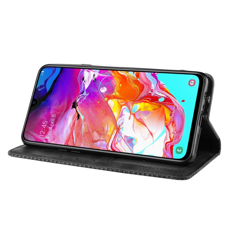 For Galaxy A20s  Magnetic Buckle Retro Crazy Horse Texture Horizontal Flip Leather Case  , with Holder & Card Slots & Photo Frame(Black) - Galaxy Phone Cases by PMC TechLife | Online Shopping South Africa | PMC TechLife