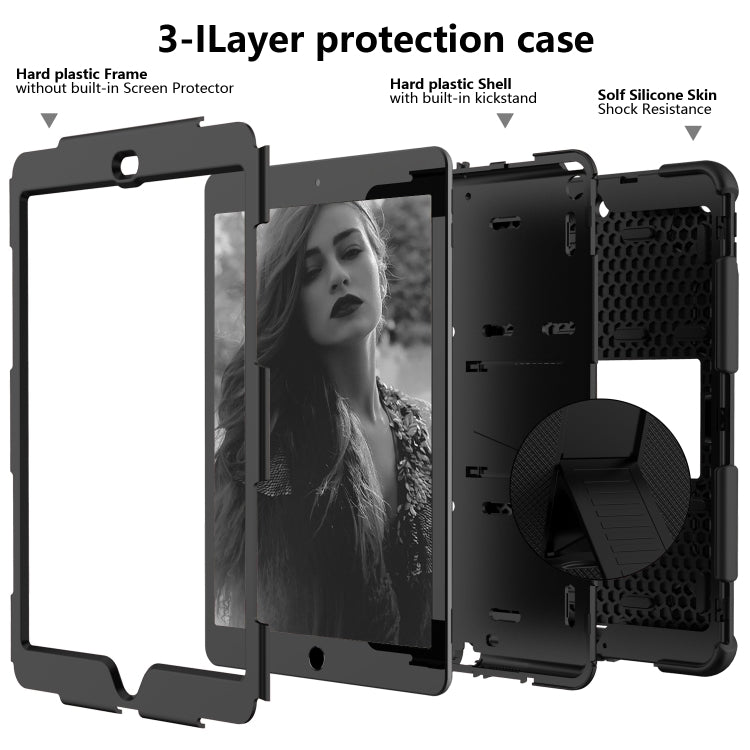 For iPad 10.2 Shockproof Two-Color Silicone Protection Case with Holder & Pen Slot(Black) - free shipping - PMC TechLife - Order now!