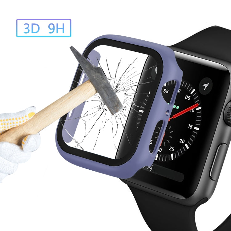 ENKAY Hat-prince Full Coverage PC Case + Tempered Glass Protector for Apple Watch Series 5 / 4 44mm(Blue) - Watch Cases by ENKAY | Online Shopping South Africa | PMC TechLife | Buy Now Pay Later Mobicred