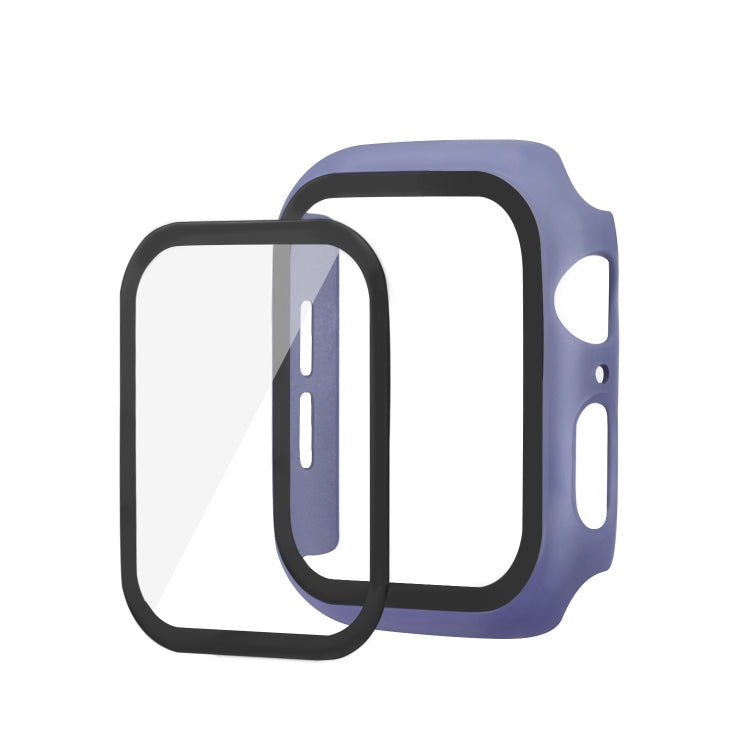 ENKAY Hat-prince Full Coverage PC Case + Tempered Glass Protector for Apple Watch Series 5 / 4 44mm(Blue) - Watch Cases by ENKAY | Online Shopping South Africa | PMC TechLife | Buy Now Pay Later Mobicred