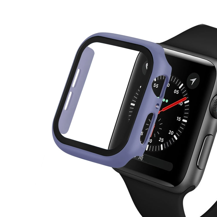 ENKAY Hat-prince Full Coverage PC Case + Tempered Glass Protector for Apple Watch Series 5 / 4 40mm(Blue) - Watch Cases by ENKAY | Online Shopping South Africa | PMC TechLife | Buy Now Pay Later Mobicred