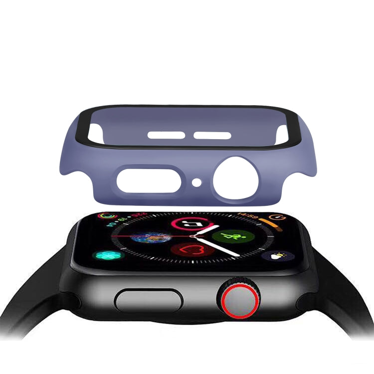 ENKAY Hat-prince Full Coverage PC Case + Tempered Glass Protector for Apple Watch Series 5 / 4 40mm(Blue) - Watch Cases by ENKAY | Online Shopping South Africa | PMC TechLife | Buy Now Pay Later Mobicred