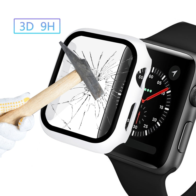ENKAY Hat-prince Full Coverage PC Case + Tempered Glass Protector for Apple Watch Series 5 / 4 40mm(White) - Watch Cases by ENKAY | Online Shopping South Africa | PMC TechLife | Buy Now Pay Later Mobicred