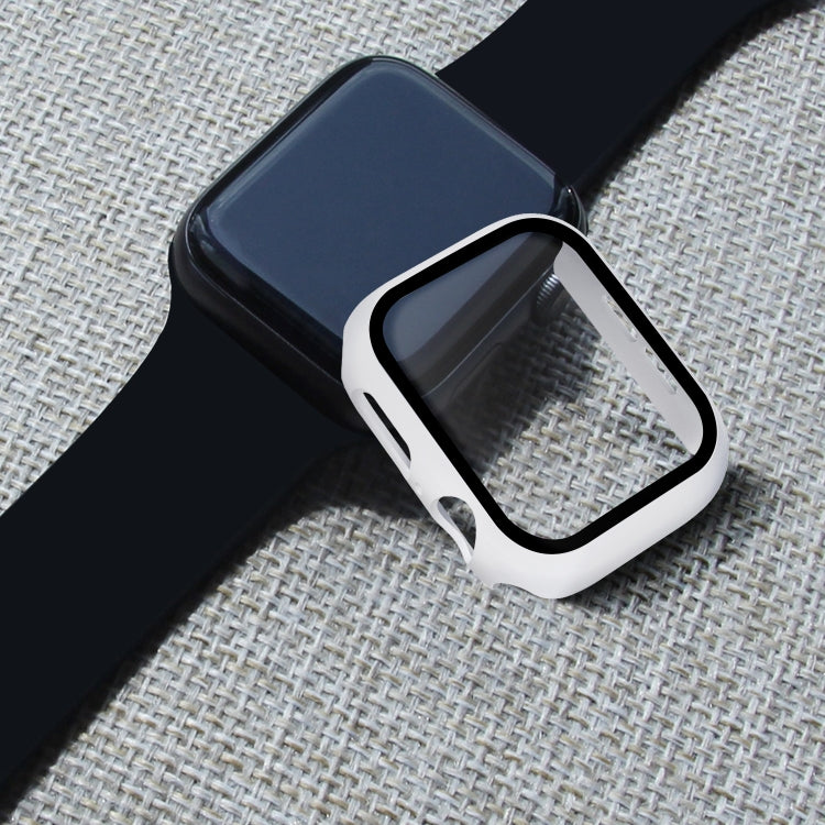 ENKAY Hat-prince Full Coverage PC Case + Tempered Glass Protector for Apple Watch Series 5 / 4 40mm(White) - Watch Cases by ENKAY | Online Shopping South Africa | PMC TechLife | Buy Now Pay Later Mobicred