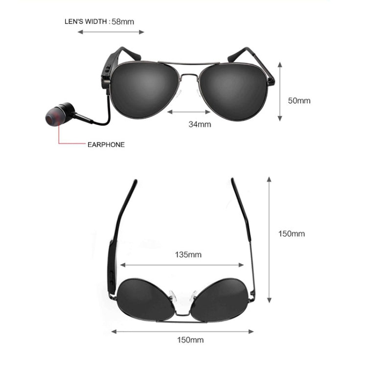 A8 Wireless Earphone Bluetooth Headset Sunglasses Music Headphones Smart Glasses Earbud Hands-free with Mic - Bluetooth Earphone by PMC TechLife | Online Shopping South Africa | PMC TechLife