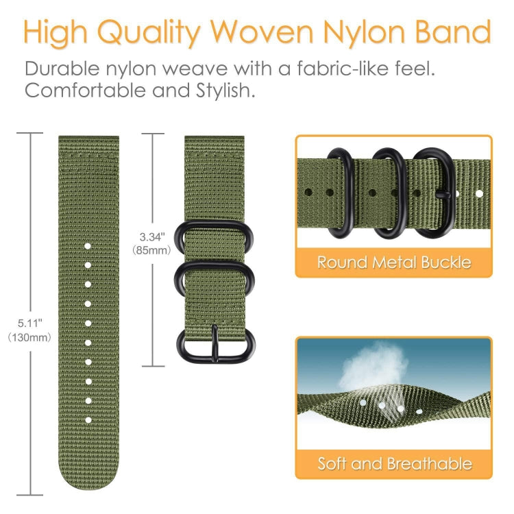 For Samsung Galaxy Watch Active 2 22mm / Gear S3 Nylon Three-ring Watch Band(Gray) - Watch Bands by PMC TechLife | Online Shopping South Africa | PMC TechLife | Buy Now Pay Later Mobicred