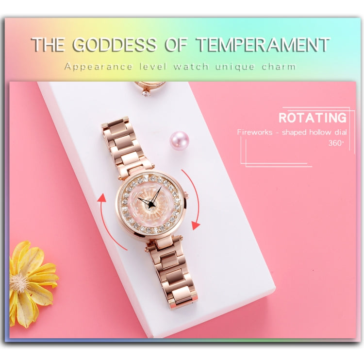 SANDA 1017 Lady Watch All Over The Sky Star 360 Degree Rotating Watch Diamond Steel Band Women Watch(Black) - Alloy Watches by SANDA | Online Shopping South Africa | PMC TechLife | Buy Now Pay Later Mobicred
