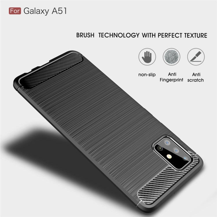 For Galaxy A51 Brushed Texture Carbon Fiber TPU Case(Red) - free shipping - PMC TechLife - Order now!