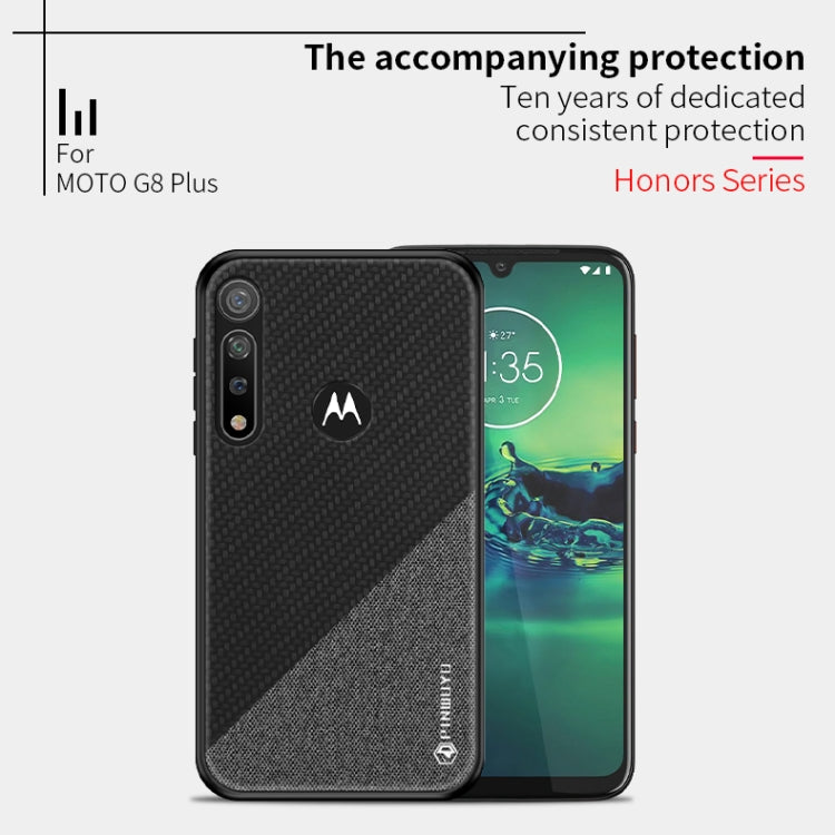 For MOTO G8 Plus PINWUYO Rong Series  Shockproof PC + TPU+ Chemical Fiber Cloth Protective Cover(Black) - free shipping - PMC TechLife - Order now!