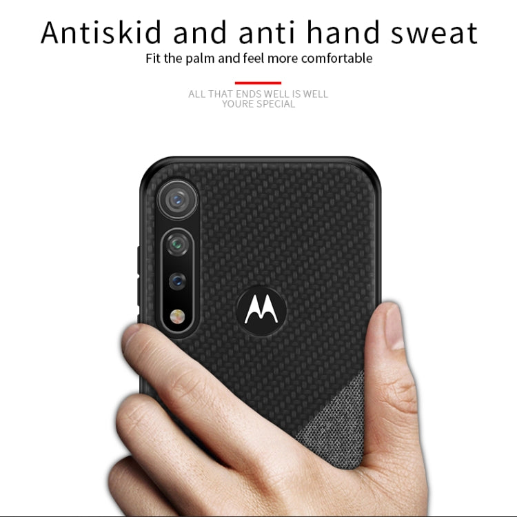 For MOTO G8 Plus PINWUYO Rong Series  Shockproof PC + TPU+ Chemical Fiber Cloth Protective Cover(Black) - free shipping - PMC TechLife - Order now!