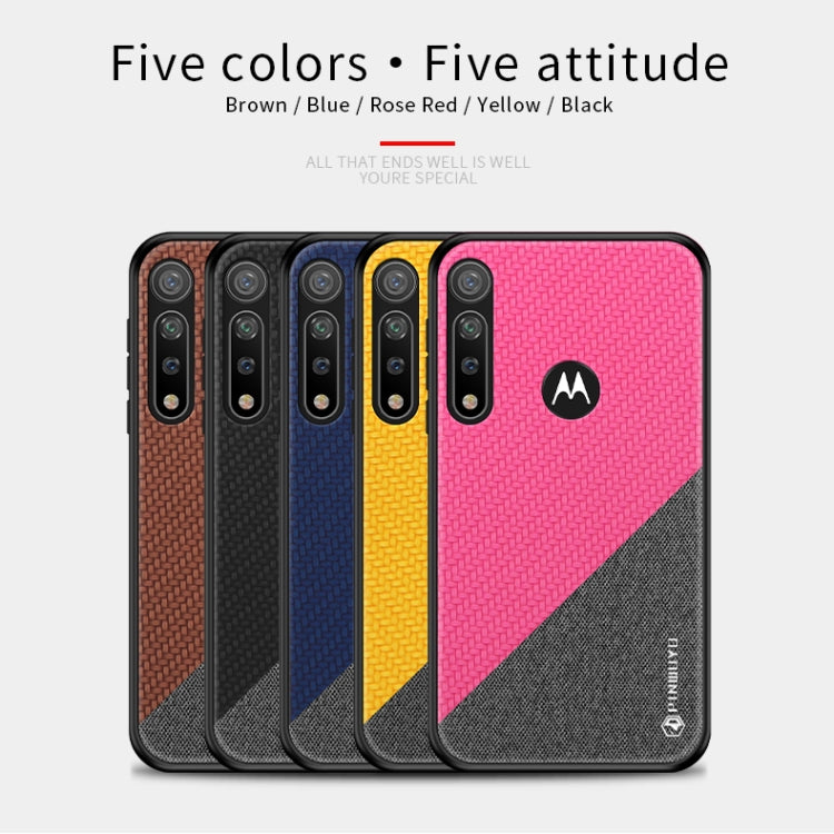 For MOTO G8 Plus PINWUYO Rong Series  Shockproof PC + TPU+ Chemical Fiber Cloth Protective Cover(Black) - free shipping - PMC TechLife - Order now!