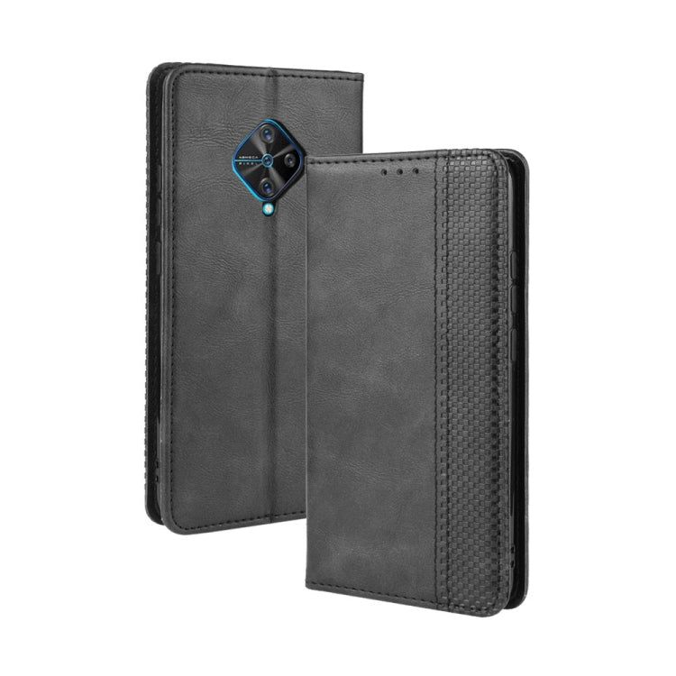 For vivo V17 / Y9s / S1 Pro Magnetic Buckle Retro Crazy Horse Texture Horizontal Flip Leather Case with Holder & Card Slots & Photo Frame(Black) - vivo Cases by PMC TechLife | Online Shopping South Africa | PMC TechLife | Buy Now Pay Later Mobicred