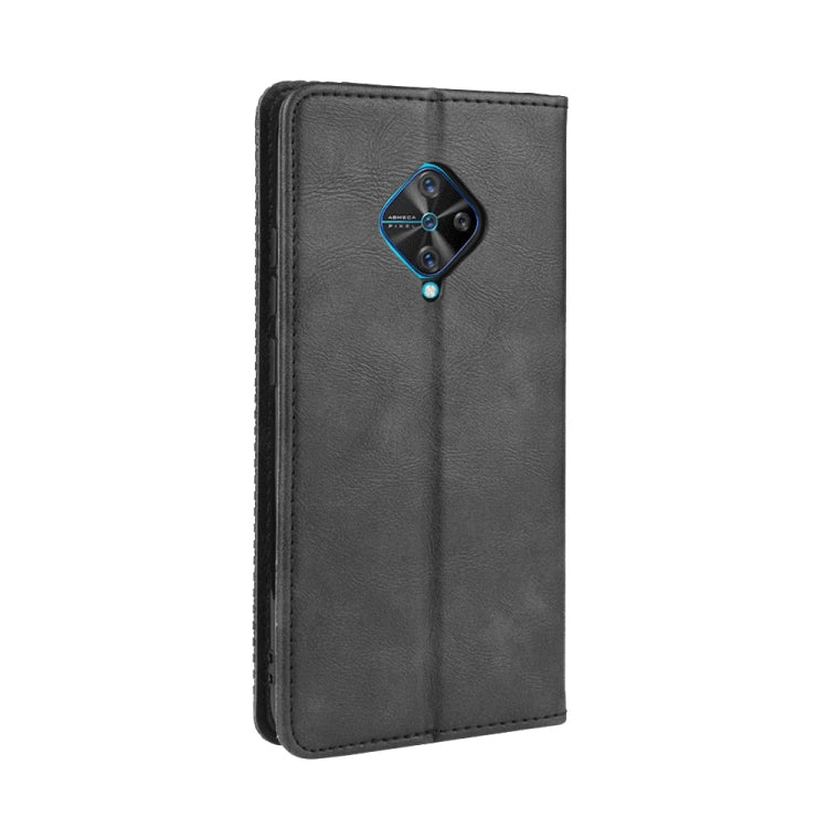 For vivo V17 / Y9s / S1 Pro Magnetic Buckle Retro Crazy Horse Texture Horizontal Flip Leather Case with Holder & Card Slots & Photo Frame(Black) - vivo Cases by PMC TechLife | Online Shopping South Africa | PMC TechLife | Buy Now Pay Later Mobicred