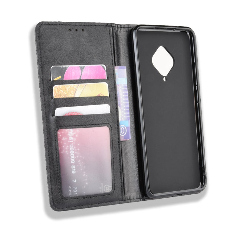 For vivo V17 / Y9s / S1 Pro Magnetic Buckle Retro Crazy Horse Texture Horizontal Flip Leather Case with Holder & Card Slots & Photo Frame(Black) - vivo Cases by PMC TechLife | Online Shopping South Africa | PMC TechLife | Buy Now Pay Later Mobicred