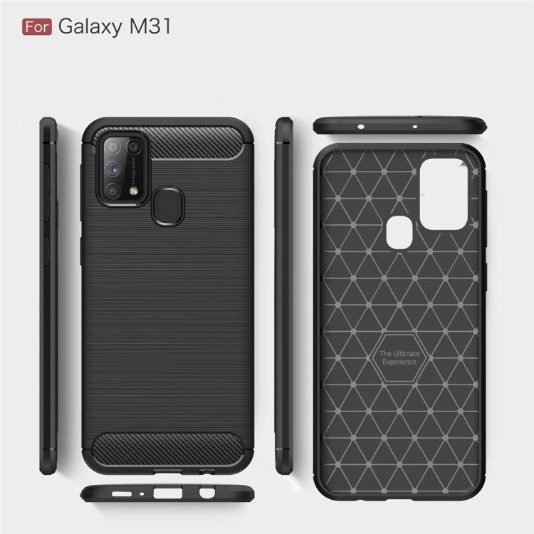 For Galaxy M31 Brushed Texture Carbon Fiber TPU Case(Black) - Galaxy Phone Cases by PMC TechLife | Online Shopping South Africa | PMC TechLife | Buy Now Pay Later Mobicred