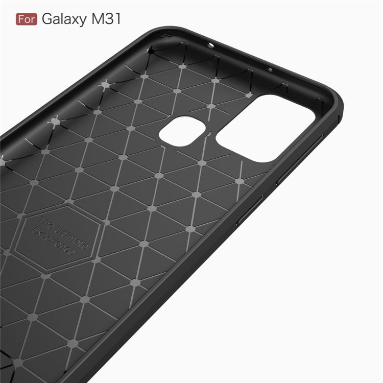 For Galaxy M31 Brushed Texture Carbon Fiber TPU Case(Black) - Galaxy Phone Cases by PMC TechLife | Online Shopping South Africa | PMC TechLife | Buy Now Pay Later Mobicred