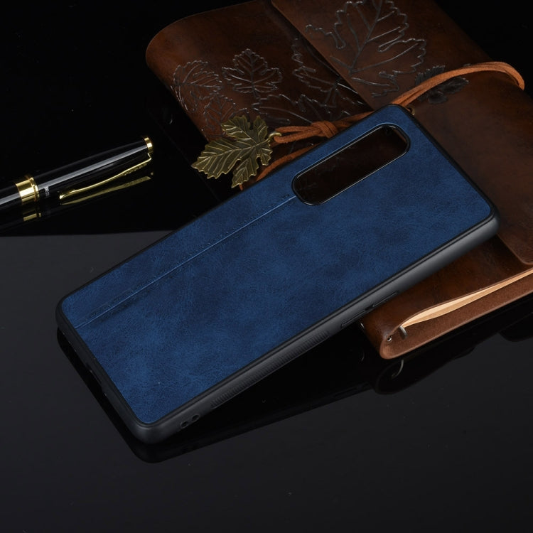 For Oppo Find X2 Pro Regular Version  Shockproof Sewing Cow Pattern Skin PC + PU + TPU Case(Blue) - OPPO Cases by PMC TechLife | Online Shopping South Africa | PMC TechLife | Buy Now Pay Later Mobicred