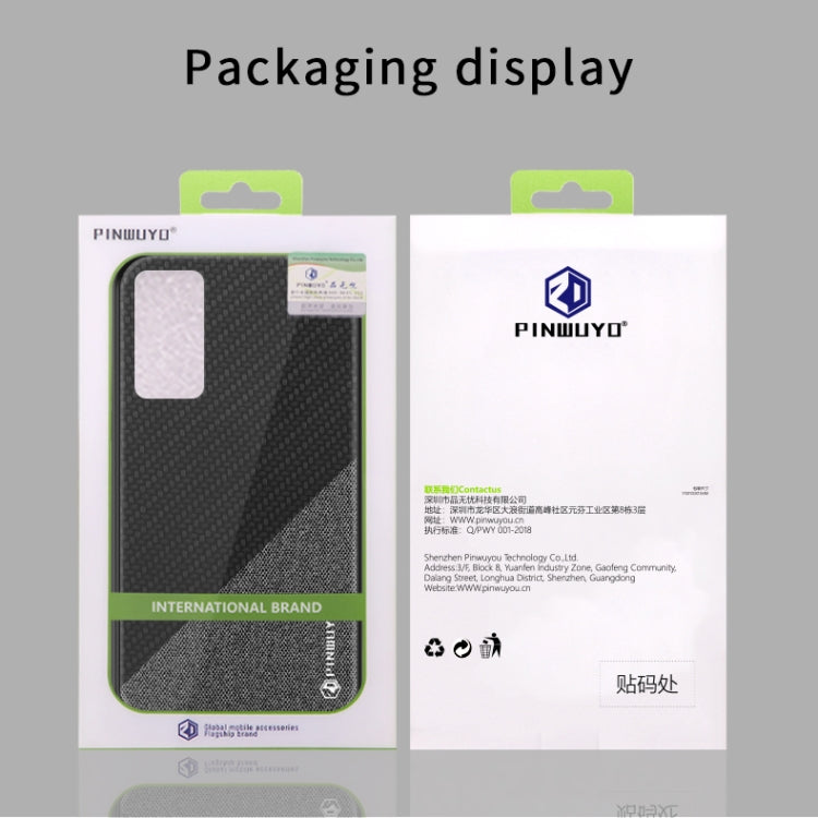 For Huawei P40 pro / P40pro+ PINWUYO Rong Series  Shockproof PC + TPU+ Chemical Fiber Cloth Protective Cover(Black) - Huawei Cases by PINWUYO | Online Shopping South Africa | PMC TechLife | Buy Now Pay Later Mobicred