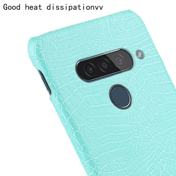 For LG G8S ThinQ Shockproof Crocodile Texture PC + PU Case(Light green) - LG Cases by PMC TechLife | Online Shopping South Africa | PMC TechLife | Buy Now Pay Later Mobicred