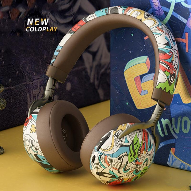 VJ086 Graffiti Headset Wireless Sports Bluetooth Headset Water Transfer Color Print Headset, Support TF, FM(Dazzle Colour) - Headset & Headphone by PMC TechLife | Online Shopping South Africa | PMC TechLife