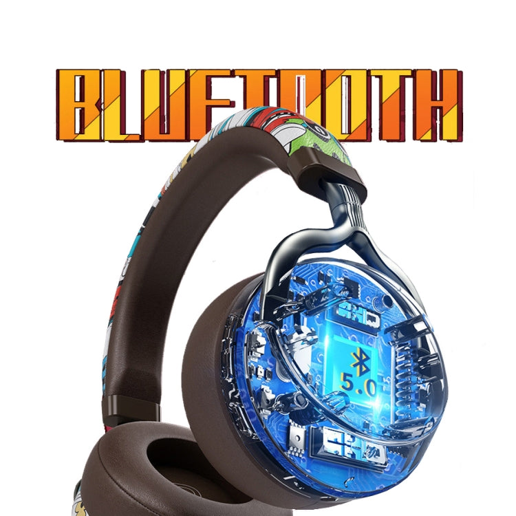 VJ086 Graffiti Headset Wireless Sports Bluetooth Headset Water Transfer Color Print Headset, Support TF, FM(Dazzle Colour) - Headset & Headphone by PMC TechLife | Online Shopping South Africa | PMC TechLife