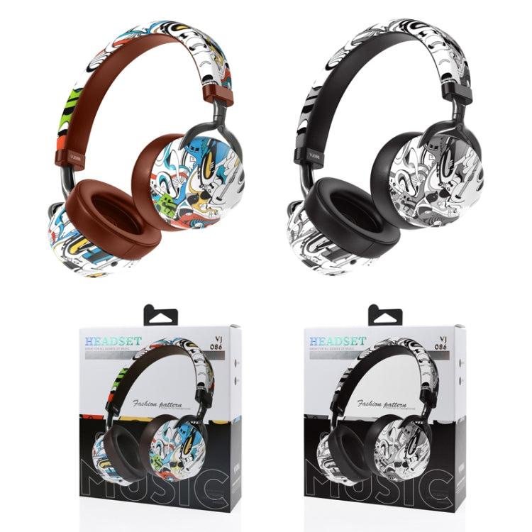VJ086 Graffiti Headset Wireless Sports Bluetooth Headset Water Transfer Color Print Headset, Support TF, FM(Dazzle Colour) - Headset & Headphone by PMC TechLife | Online Shopping South Africa | PMC TechLife