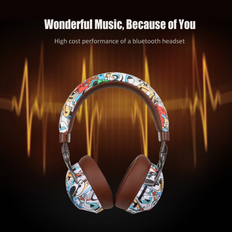 VJ086 Graffiti Headset Wireless Sports Bluetooth Headset Water Transfer Color Print Headset, Support TF, FM(Dazzle Colour) - Headset & Headphone by PMC TechLife | Online Shopping South Africa | PMC TechLife