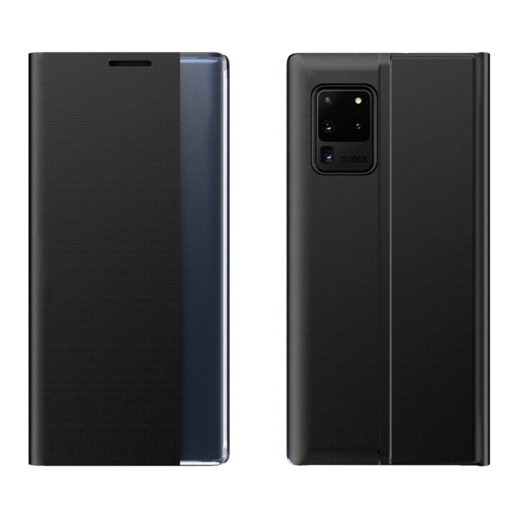 For Galaxy S20 Ultra Side Display Magnetic Horizontal Flip Plain Texture Cloth + PC Case with Holder & Sleep / Wake-up Function(Black) - free shipping - PMC TechLife - Order now!