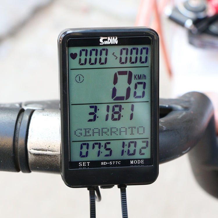 SUNDING SD-577C  Cycling Computer LCD Backlight Waterproof Wireless Stopwatch MTB Bike Odometer Stopwatch Bicycle Speedometer - free shipping - PMC TechLife - Order now!