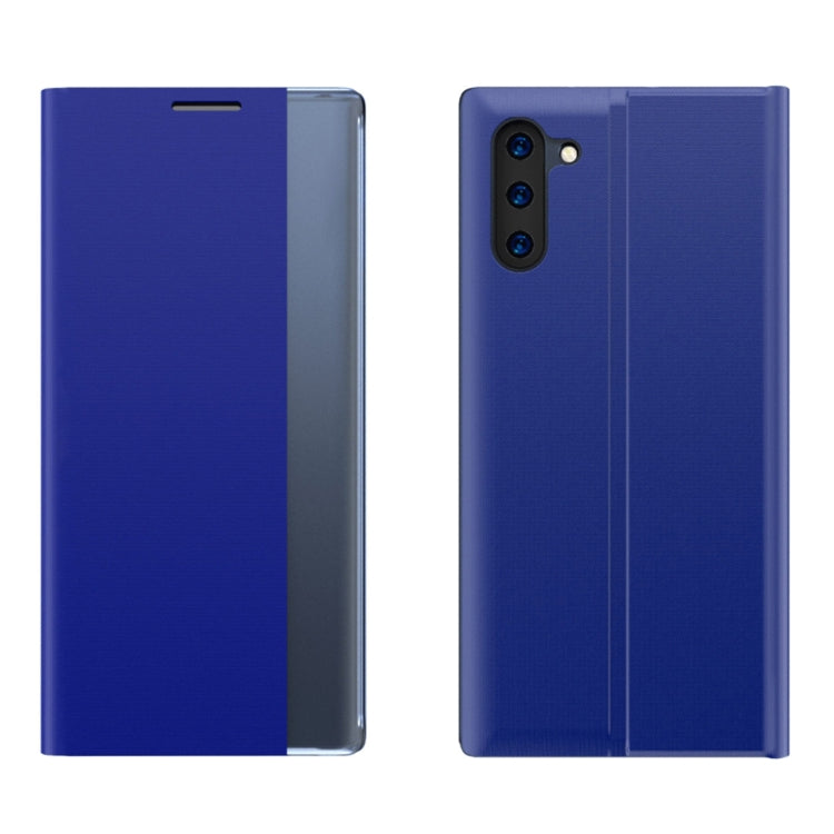 For Galaxy Note 10 Plus Plain Texture Cloth Attraction Flip Holder Leather Phone Case(Blue) - free shipping - PMC TechLife - Order now!