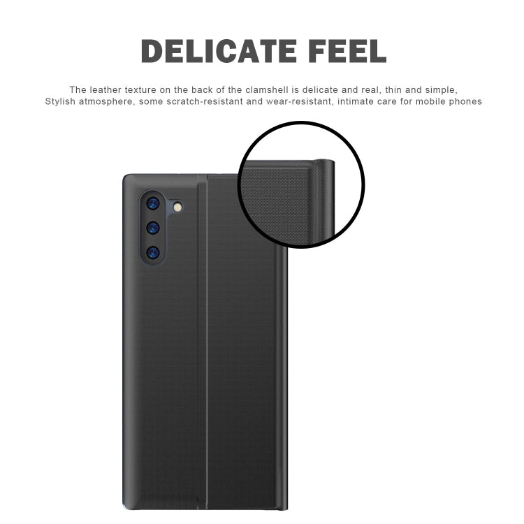 For Galaxy Note 10 Plus Plain Texture Cloth Attraction Flip Holder Leather Phone Case(Blue) - free shipping - PMC TechLife - Order now!