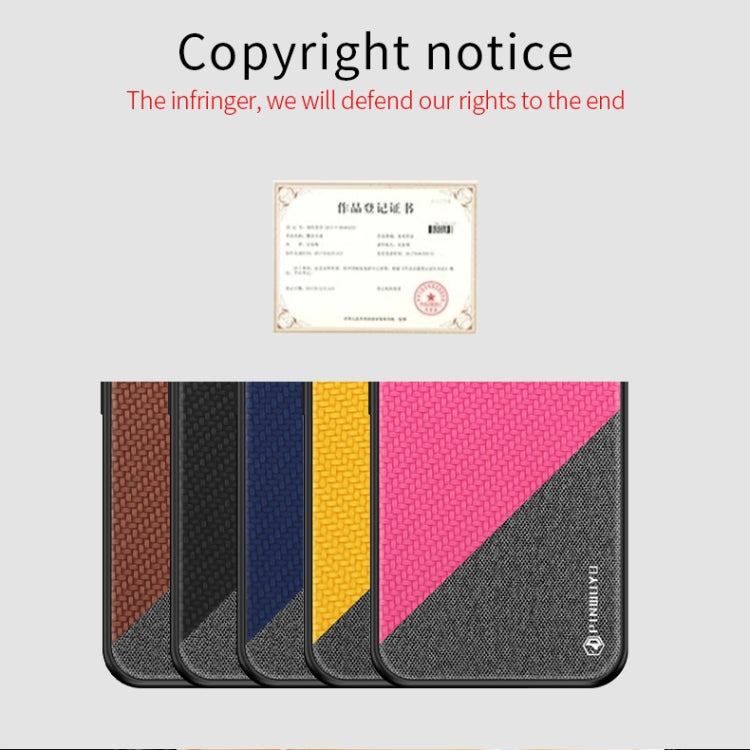 For Oneplus 8 PINWUYO Rong Series  Shockproof PC + TPU+ Chemical Fiber Cloth Protective Cover(Yellow) - OnePlus Cases by PINWUYO | Online Shopping South Africa | PMC TechLife | Buy Now Pay Later Mobicred
