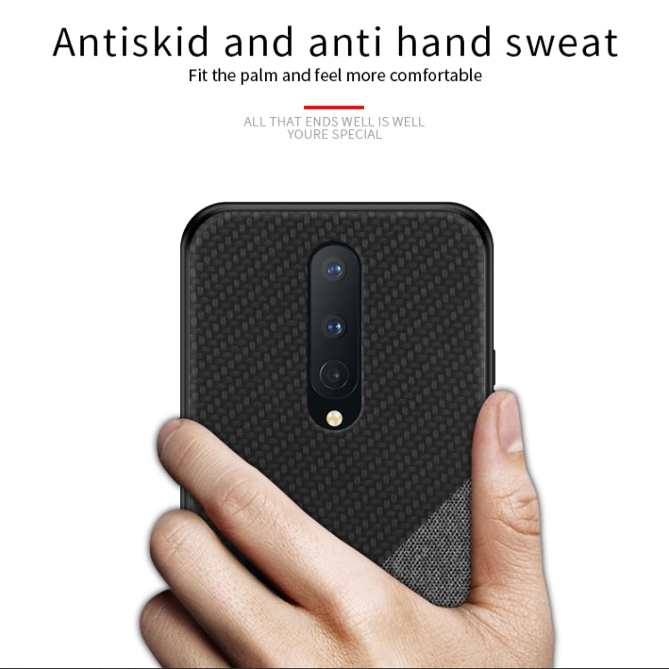 For Oneplus 8 PINWUYO Rong Series  Shockproof PC + TPU+ Chemical Fiber Cloth Protective Cover(Brown) - OnePlus Cases by PINWUYO | Online Shopping South Africa | PMC TechLife | Buy Now Pay Later Mobicred