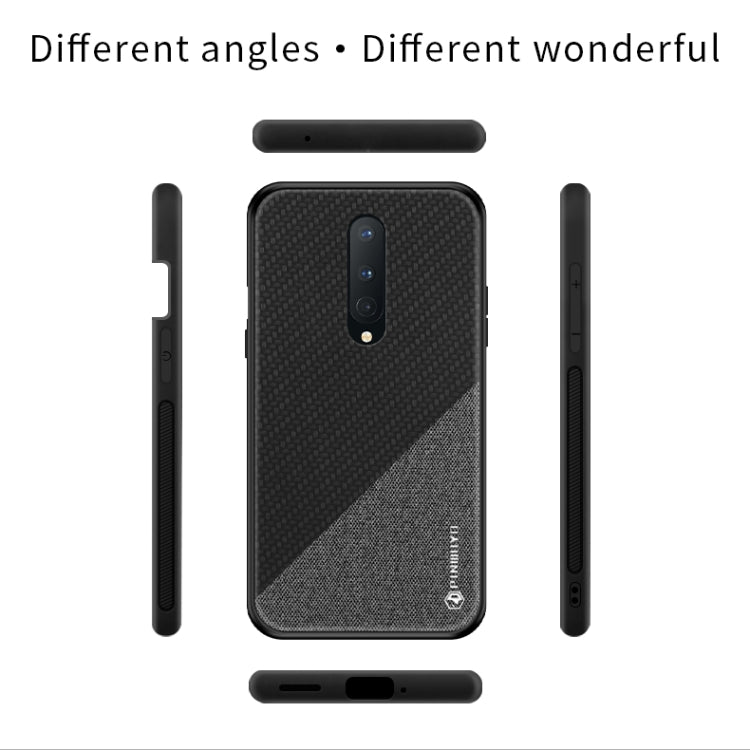For Oneplus 8 PINWUYO Rong Series  Shockproof PC + TPU+ Chemical Fiber Cloth Protective Cover(Brown) - OnePlus Cases by PINWUYO | Online Shopping South Africa | PMC TechLife | Buy Now Pay Later Mobicred
